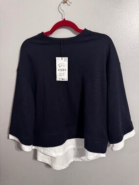2 ZARA COMBINATION LONG SLEEVE SWEATSHIRT